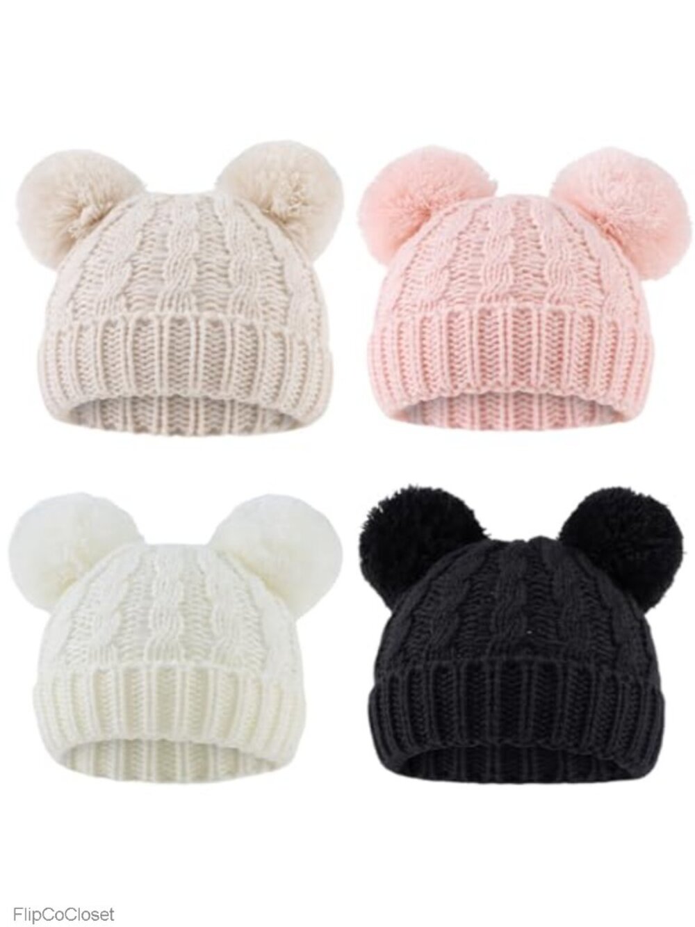 Baby Beanie Winter Hat Infant Toddler Cold Pom Hat Soft Knit